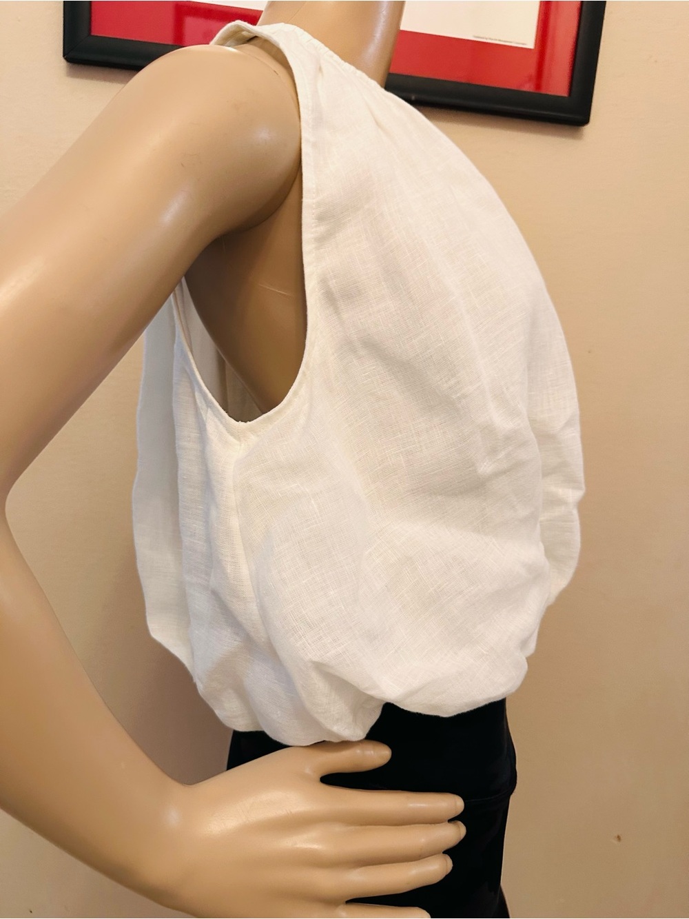 Anthropologie White Halter Bubble Hem Camisole - Picture 6 of 16